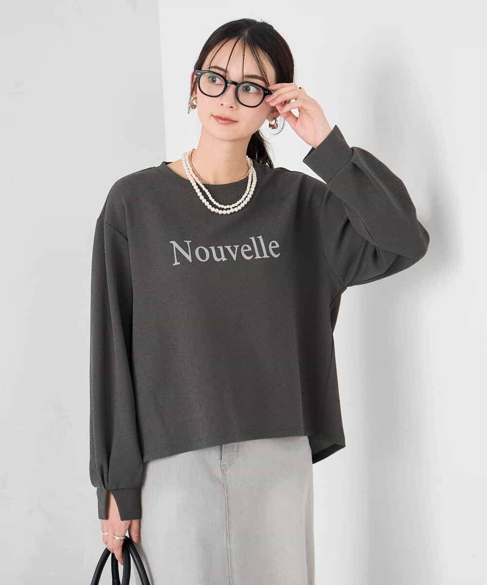 K2KED19039 a.v.v(アー・ヴェ・ヴェ) フロッキープリントプルオーバー ダークグレー