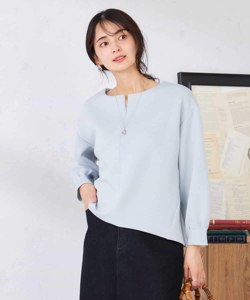 K2KED35044 a.v.v(アー・ヴェ・ヴェ) ZIP付きダンボールプルオーバー サックス