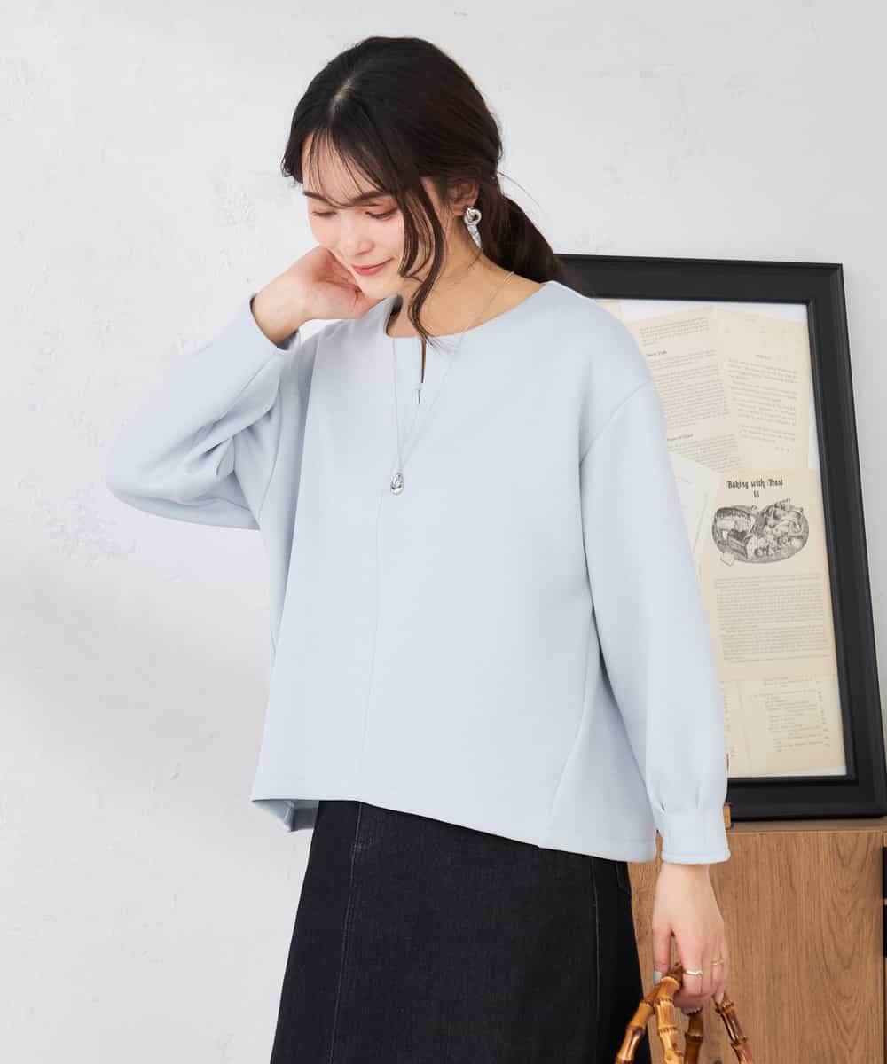 K2KED35044 a.v.v(アー・ヴェ・ヴェ) ZIP付きダンボールプルオーバー サックス