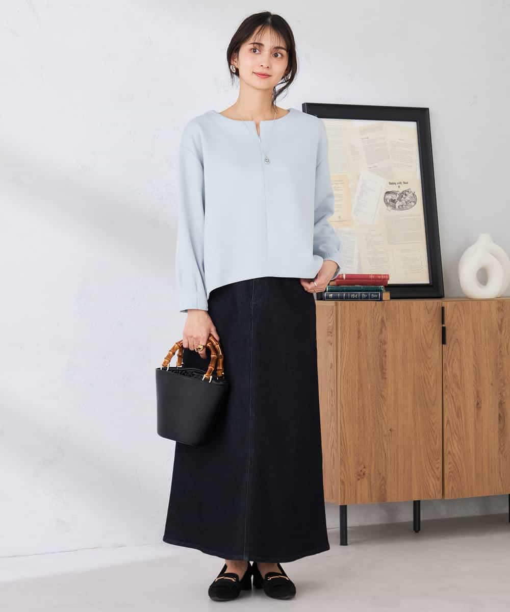 K2KED35044 a.v.v(アー・ヴェ・ヴェ) ZIP付きダンボールプルオーバー サックス