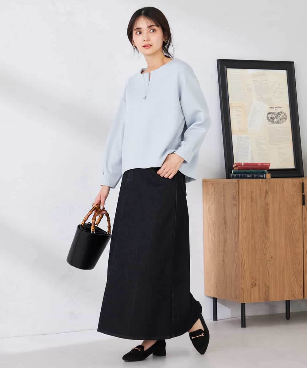 K2KED35044 a.v.v(アー・ヴェ・ヴェ) ZIP付きダンボールプルオーバー サックス