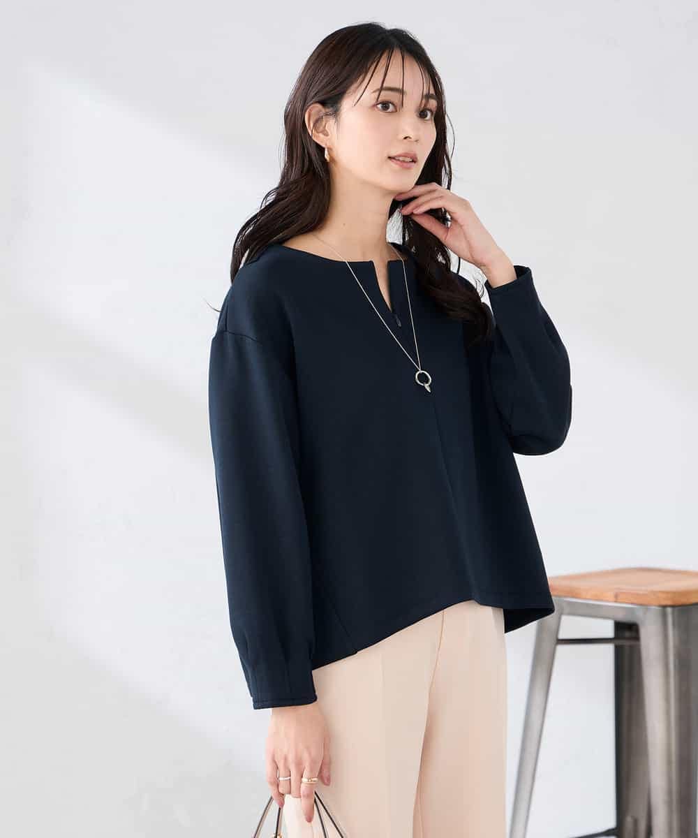 K2KED35044 a.v.v(アー・ヴェ・ヴェ) ZIP付きダンボールプルオーバー サックス