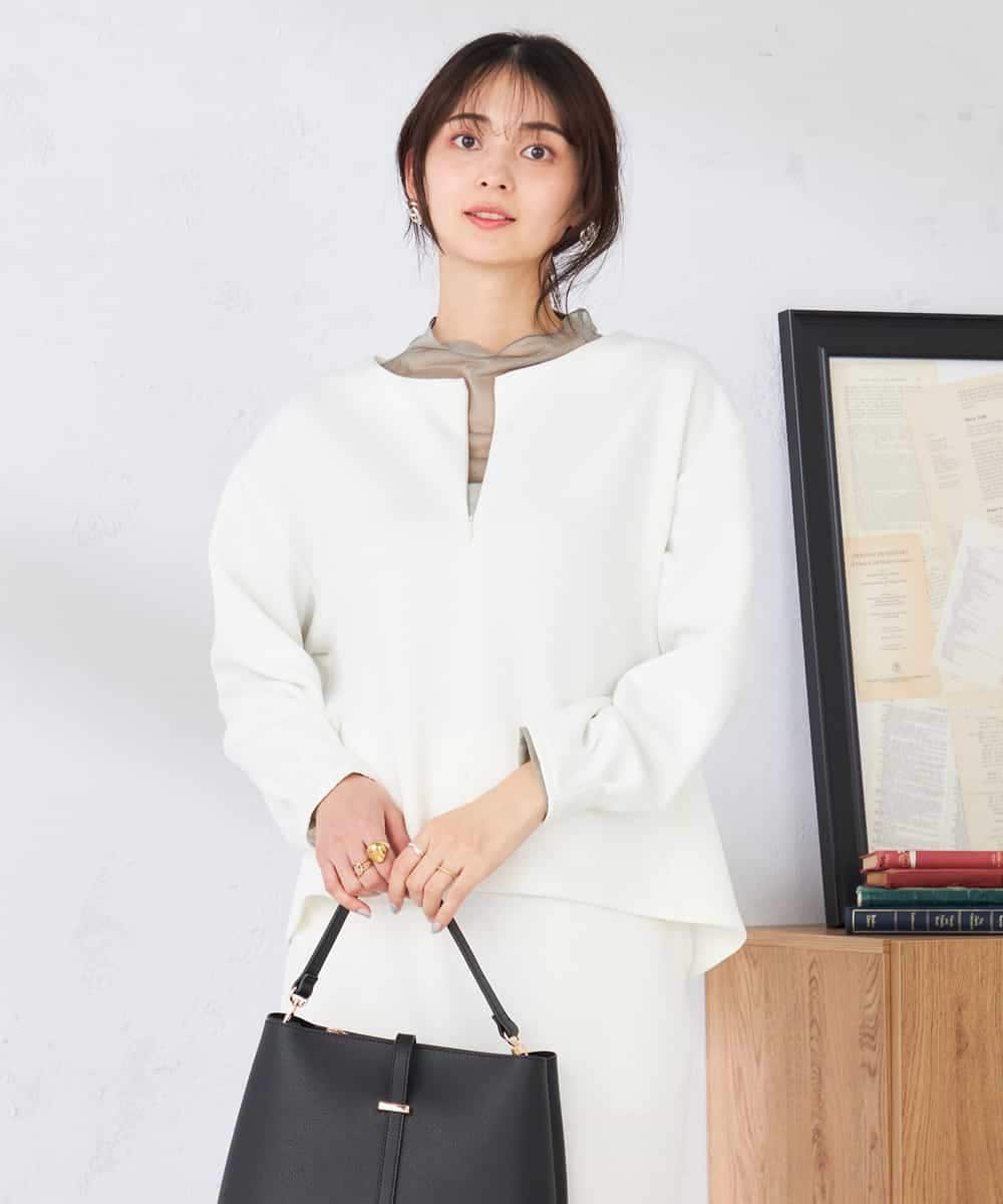 K2KED35044 a.v.v(アー・ヴェ・ヴェ) ZIP付きダンボールプルオーバー サックス