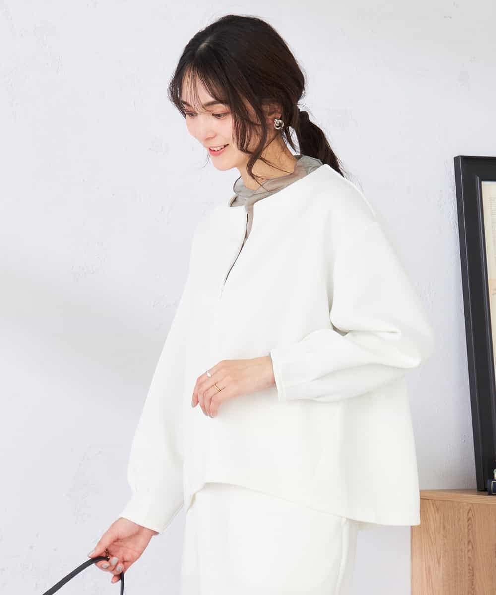 K2KED35044 a.v.v(アー・ヴェ・ヴェ) ZIP付きダンボールプルオーバー サックス