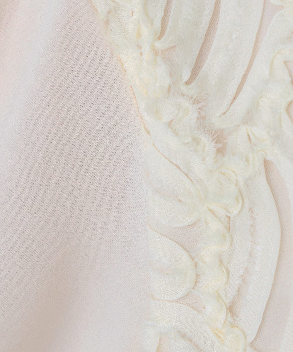 K2KFD03049 a.v.v(アー・ヴェ・ヴェ) コード刺繍チュールドッキングトップス アイボリー