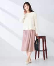 K2KFD03049 a.v.v(アー・ヴェ・ヴェ) コード刺繍チュールドッキングトップス アイボリー