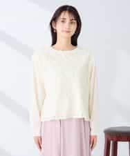 K2KFD03049 a.v.v(アー・ヴェ・ヴェ) コード刺繍チュールドッキングトップス アイボリー