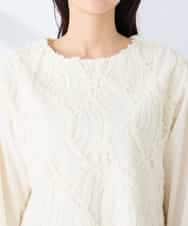 K2KFD03049 a.v.v(アー・ヴェ・ヴェ) コード刺繍チュールドッキングトップス アイボリー