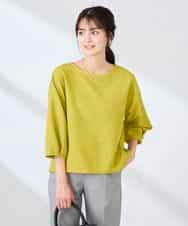 K2KFD13039 a.v.v(アー・ヴェ・ヴェ) キラキラリップル七分袖カットソー ライトイエロー