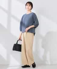 K2KFD13039 a.v.v(アー・ヴェ・ヴェ) キラキラリップル七分袖カットソー ライトイエロー