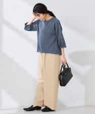 K2KFD13039 a.v.v(アー・ヴェ・ヴェ) キラキラリップル七分袖カットソー ライトイエロー