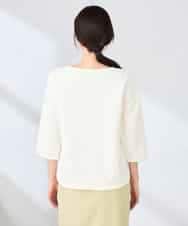 K2KFD13039 a.v.v(アー・ヴェ・ヴェ) キラキラリップル七分袖カットソー ライトイエロー