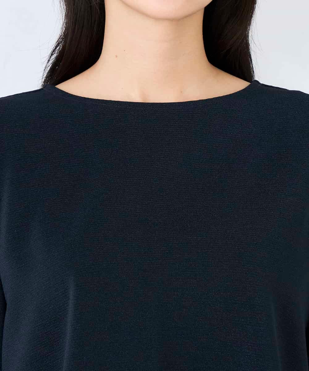 K2KFD18044 a.v.v(アー・ヴェ・ヴェ) 光沢リップル七分袖カットソー ライトブルー