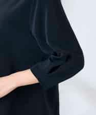 K2KFD18044 a.v.v(アー・ヴェ・ヴェ) 光沢リップル七分袖カットソー ライトブルー