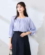 K2KFD21039 a.v.v(アー・ヴェ・ヴェ) タックスリーブストライプカットソー ライトブルー