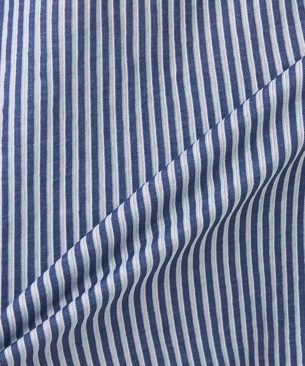 K2KFD21039 a.v.v(アー・ヴェ・ヴェ) タックスリーブストライプカットソー ネイビー