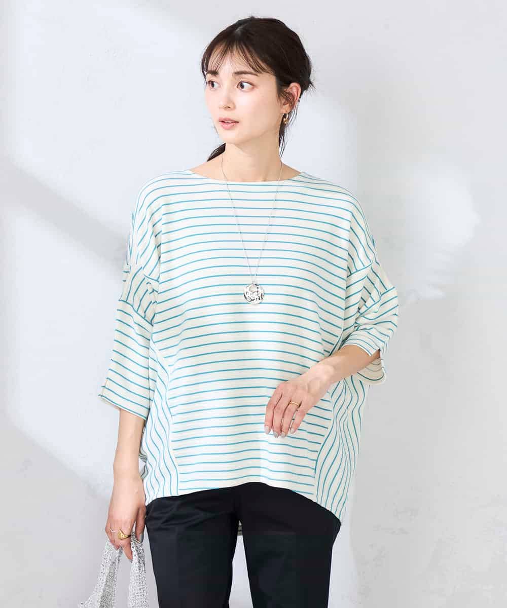 K2KFD22039 a.v.v(アー・ヴェ・ヴェ) リップルバンザイスリーブカットソー グリーン
