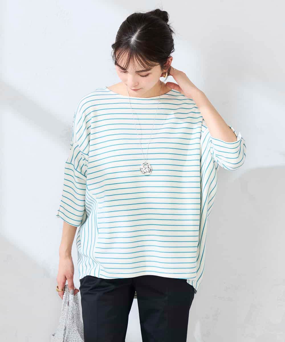 K2KFD22039 a.v.v(アー・ヴェ・ヴェ) リップルバンザイスリーブカットソー グリーン