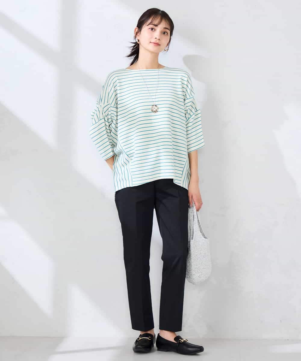 K2KFD22039 a.v.v(アー・ヴェ・ヴェ) リップルバンザイスリーブカットソー グリーン