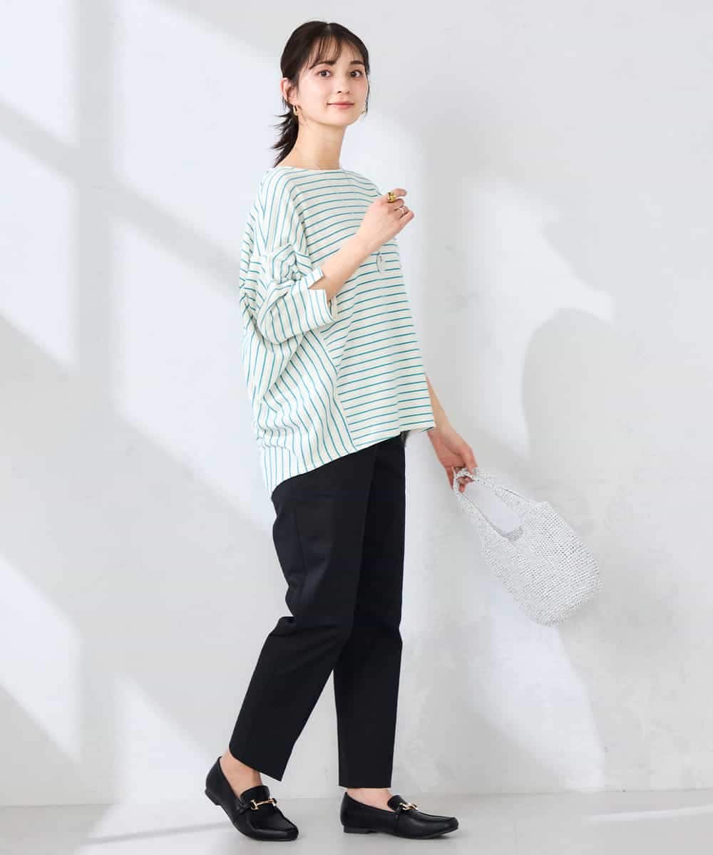 K2KFD22039 a.v.v(アー・ヴェ・ヴェ) リップルバンザイスリーブカットソー グリーン