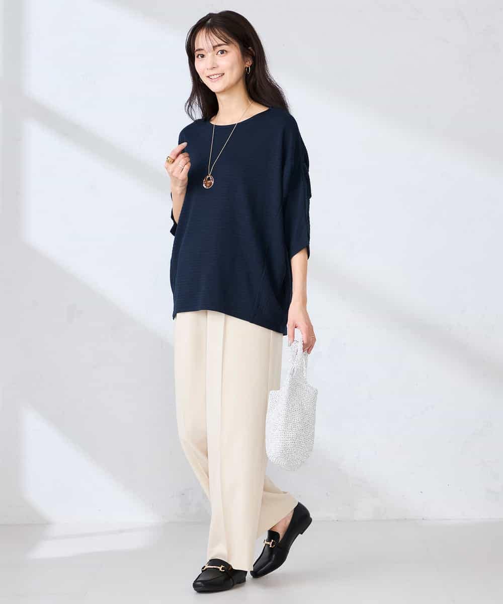 K2KFD22039 a.v.v(アー・ヴェ・ヴェ) リップルバンザイスリーブカットソー グリーン