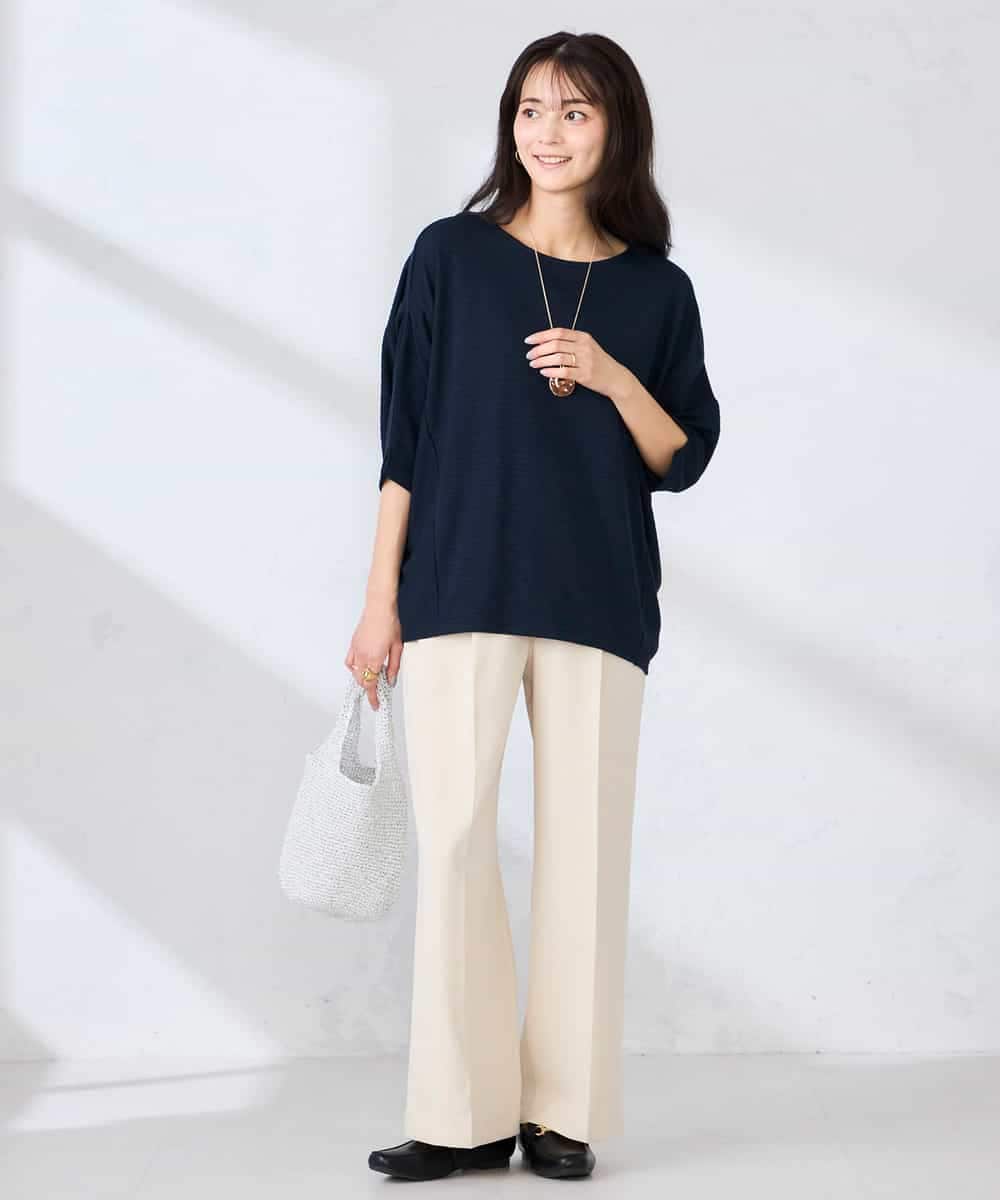 K2KFD22039 a.v.v(アー・ヴェ・ヴェ) リップルバンザイスリーブカットソー グリーン