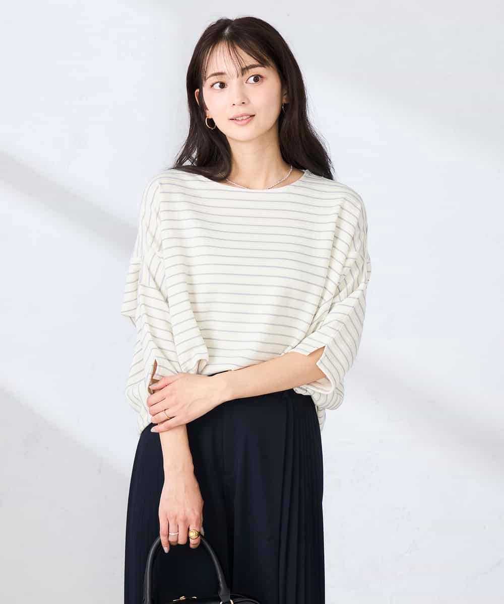 K2KFD22039 a.v.v(アー・ヴェ・ヴェ) リップルバンザイスリーブカットソー アイボリー