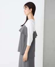 K2KFD23049 a.v.v(アー・ヴェ・ヴェ) ビスチェ付き七分袖カットソー グレー