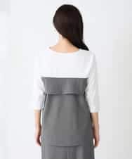 K2KFD23049 a.v.v(アー・ヴェ・ヴェ) ビスチェ付き七分袖カットソー グレー