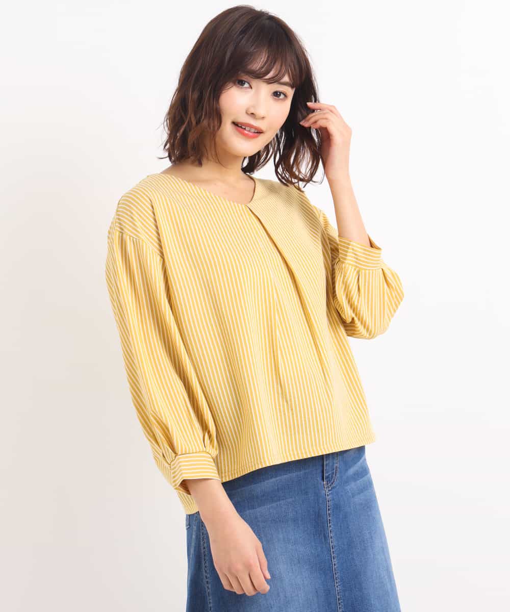 K2KFG24039 a.v.v(アー・ヴェ・ヴェ) Ｖネックタックスリーブカットソー[WEB限定サイズ] ネイビー
