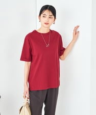 K2KGA30019 a.v.v(アー・ヴェ・ヴェ) 【コットン100％/雑誌InRed(宝島社)5月号掲載】ロールアップハーフスリーブＴシャツ レッド