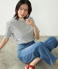 K2KGA30019 a.v.v(アー・ヴェ・ヴェ) 【コットン100％/雑誌InRed(宝島社)5月号掲載】ロールアップハーフスリーブＴシャツ オレンジ
