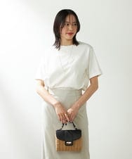 K2KGA30019 a.v.v(アー・ヴェ・ヴェ) 【コットン100％/雑誌InRed(宝島社)5月号掲載】ロールアップハーフスリーブＴシャツ オレンジ