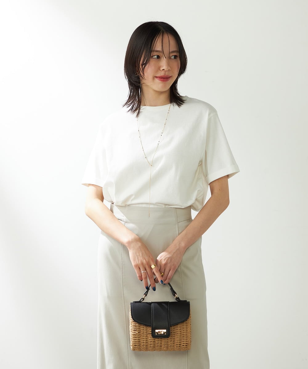 K2KGA30019 a.v.v(アー・ヴェ・ヴェ) 【コットン100％/雑誌InRed(宝島社)5月号掲載】ロールアップハーフスリーブＴシャツ オレンジ