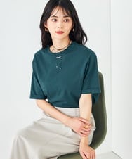K2KGA30019 a.v.v(アー・ヴェ・ヴェ) 【コットン100％/雑誌InRed(宝島社)5月号掲載】ロールアップハーフスリーブＴシャツ グリーン