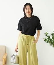 K2KGA30019 a.v.v(アー・ヴェ・ヴェ) 【コットン100％/雑誌InRed(宝島社)5月号掲載】ロールアップハーフスリーブＴシャツ ブラック