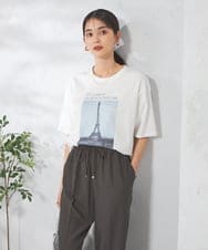 K2KGA34034 a.v.v(アー・ヴェ・ヴェ) 【コットン100％】フォトプリントTシャツ アイボリー