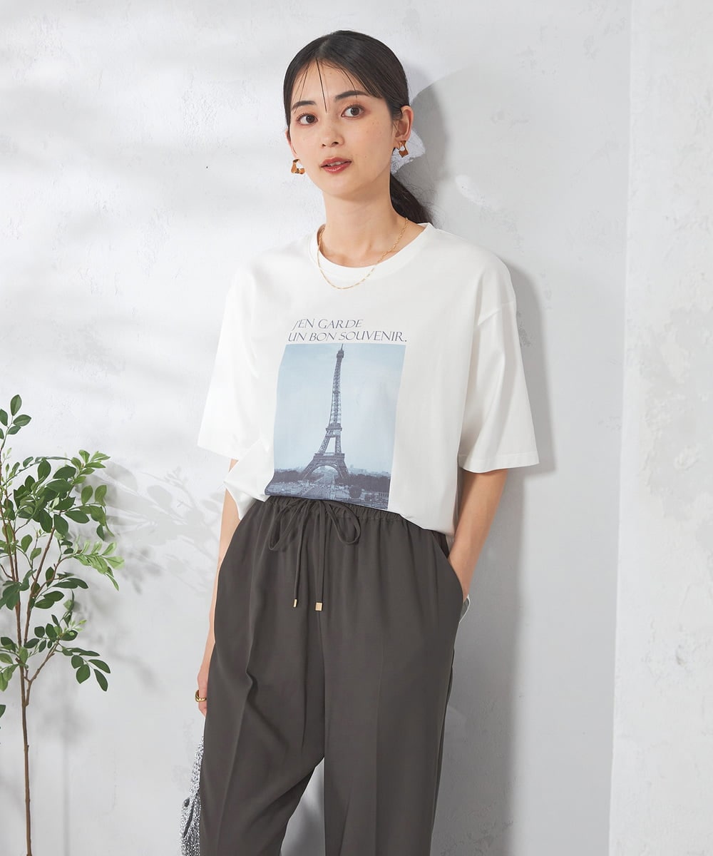 K2KGA34034 a.v.v(アー・ヴェ・ヴェ) 【コットン100％】フォトプリントTシャツ アイボリー