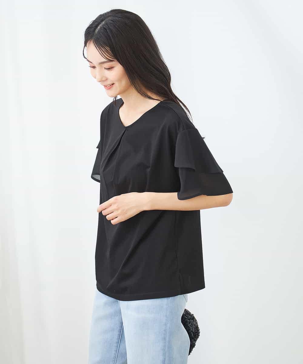 K2KGA44034 a.v.v(アー・ヴェ・ヴェ) 【接触冷感/UVカット】2WAY シフォンケープトップス ピンク