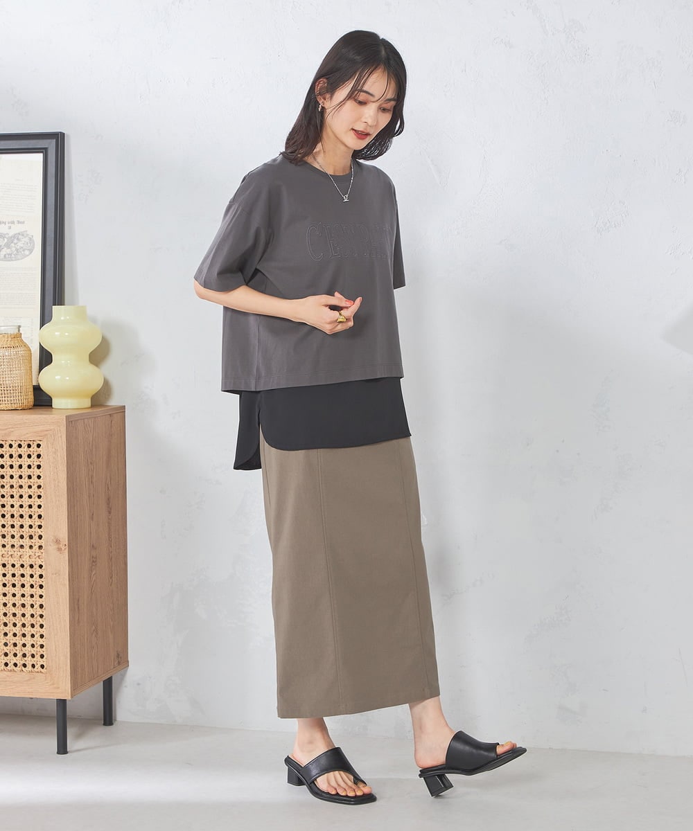 K2KGA45034 a.v.v(アー・ヴェ・ヴェ) 【コットン100％】大人のクロップドロゴTシャツ ホワイト