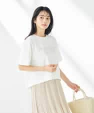 K2KGA45034 a.v.v(アー・ヴェ・ヴェ) 【コットン100％】大人のクロップドロゴTシャツ ホワイト