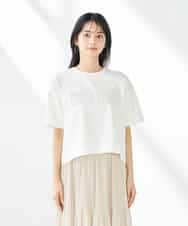 K2KGA45034 a.v.v(アー・ヴェ・ヴェ) 【コットン100％】大人のクロップドロゴTシャツ ホワイト