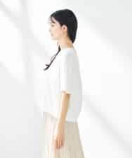 K2KGA45034 a.v.v(アー・ヴェ・ヴェ) 【コットン100％】大人のクロップドロゴTシャツ ホワイト