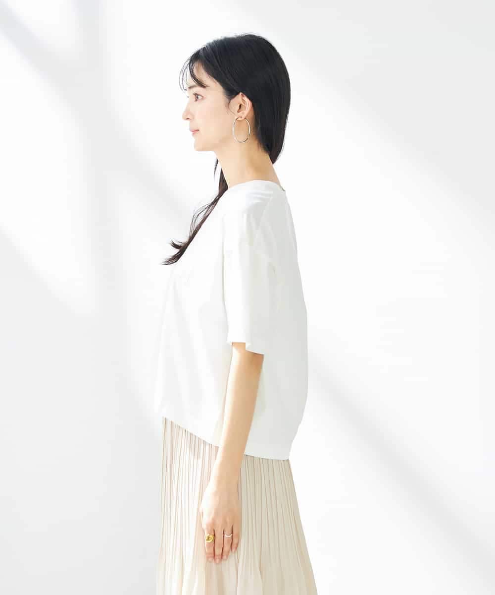 K2KGA45034 a.v.v(アー・ヴェ・ヴェ) 【コットン100％】大人のクロップドロゴTシャツ ホワイト
