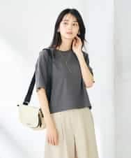 K2KGA45034 a.v.v(アー・ヴェ・ヴェ) 【コットン100％】大人のクロップドロゴTシャツ ダークグレー