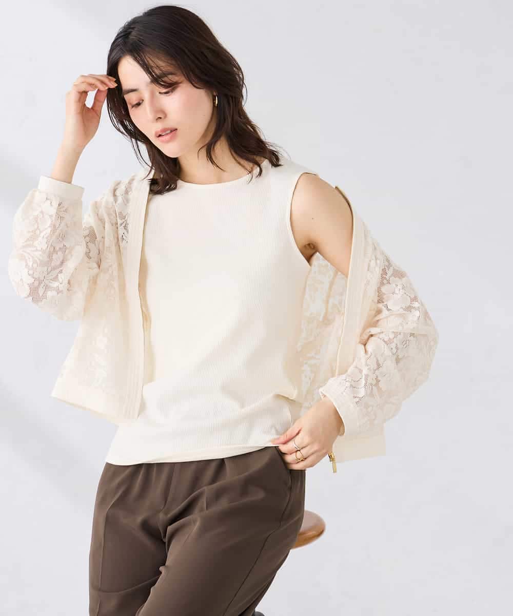 K2KGD01024 a.v.v(アー・ヴェ・ヴェ) ベーシックテレコタンクトップ ブラウン