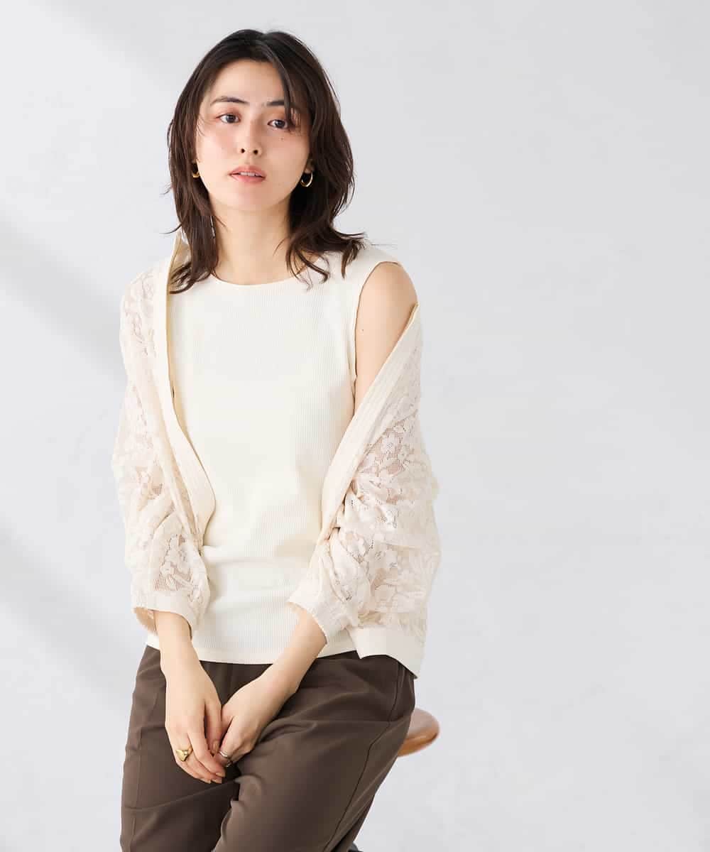 K2KGD01024 a.v.v(アー・ヴェ・ヴェ) ベーシックテレコタンクトップ ホワイト