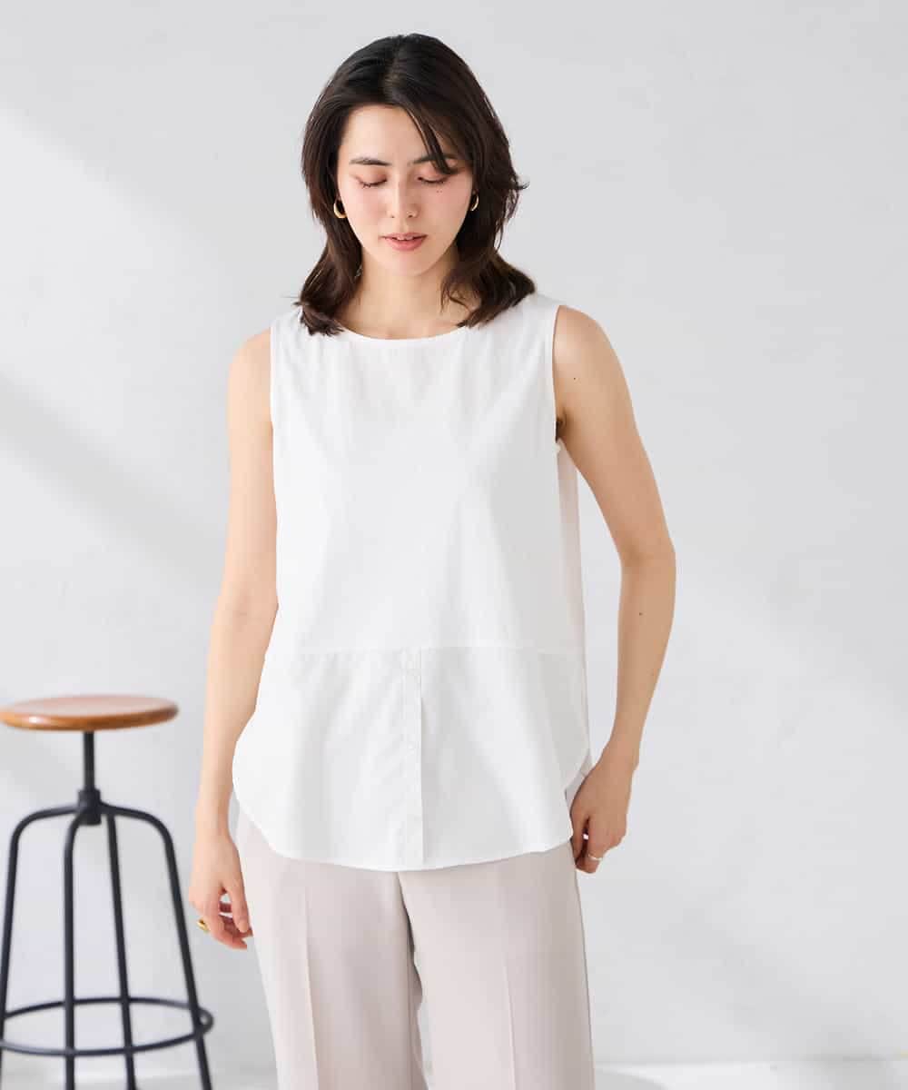 K2KGD03029 a.v.v(アー・ヴェ・ヴェ) シャツヘムタンクトップ ライトブルー