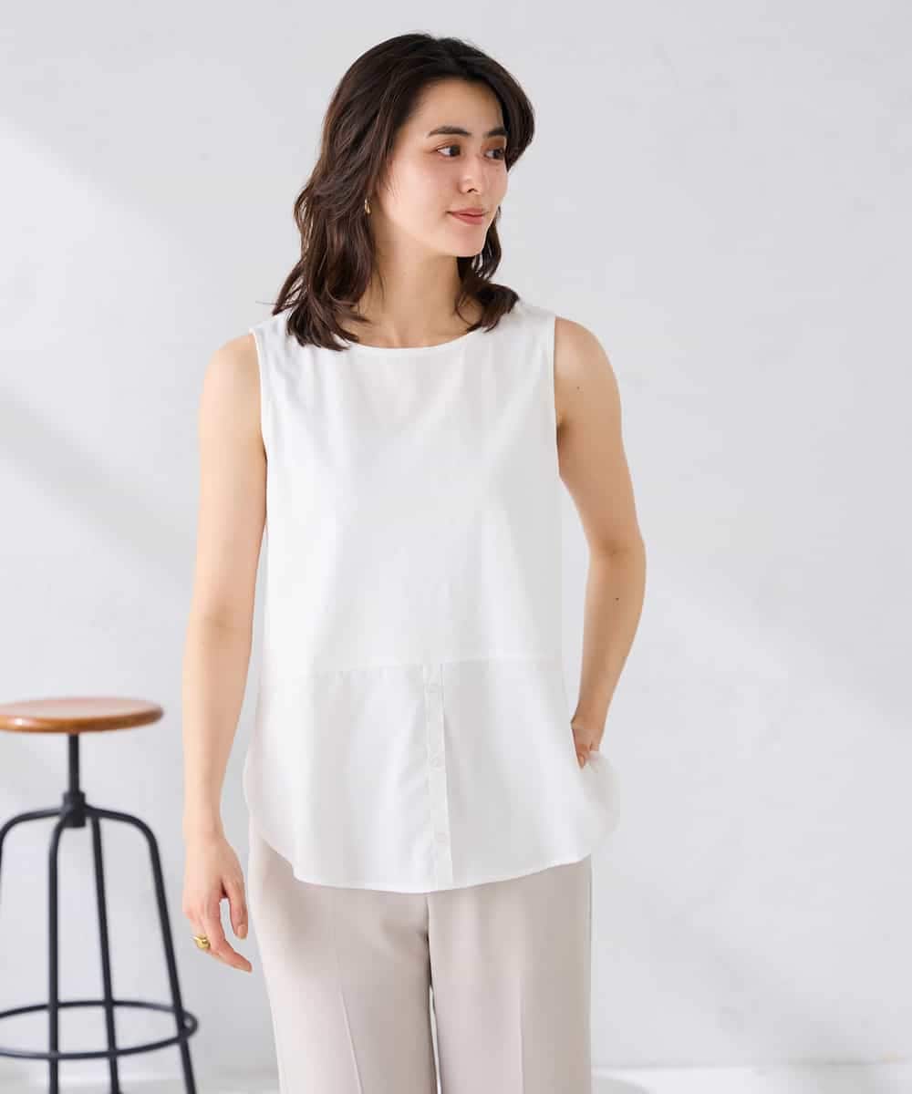 K2KGD03029 a.v.v(アー・ヴェ・ヴェ) シャツヘムタンクトップ ライトブルー