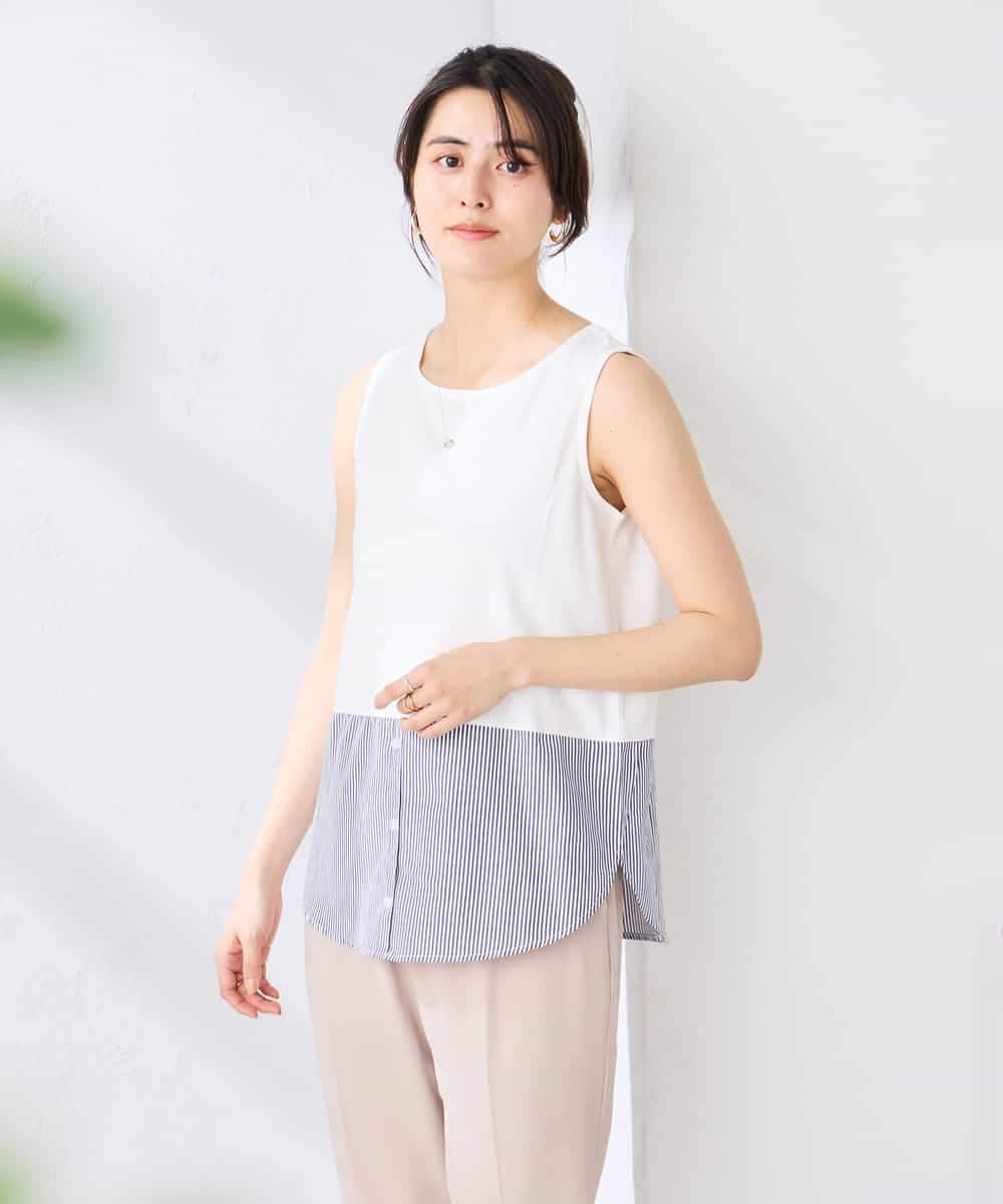 K2KGD03029 a.v.v(アー・ヴェ・ヴェ) シャツヘムタンクトップ アイボリー